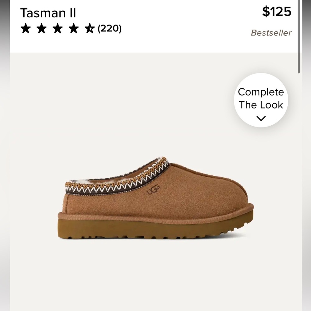 UGG Tasman Tan Slip-On Slippers